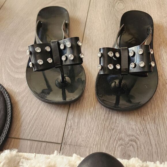 Kate Spade Black Studded Slide Sandals - Picture 1 of 3